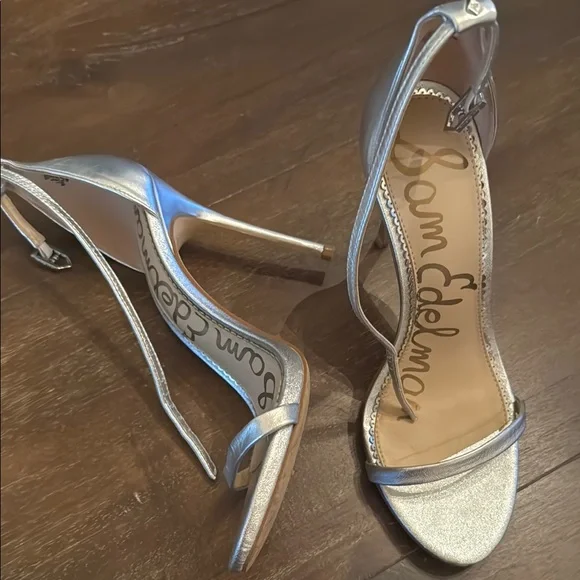 Sam Edelman Shoes Sam Edelman Silver Heels With Ankle Strap